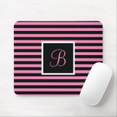 Tapis De Souris LETTRE INITIALE CHIC MÊME Pink and Black Stried (Avec souris)