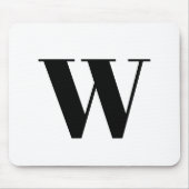 Tapis De Souris Lettre initiale de monogramme noir (Devant)