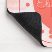 Tapis De Souris LETTRE INITIALE DU COEUR CHIC MONogramme Corail Bl (Coin)