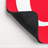 Tapis De Souris Lettre initiale Monogramme Rouge Blanc Plaine Simp (Coin)