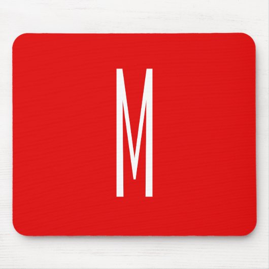 Tapis De Souris Lettre initiale Monogramme Style moderne Rouge Bla (Devant)