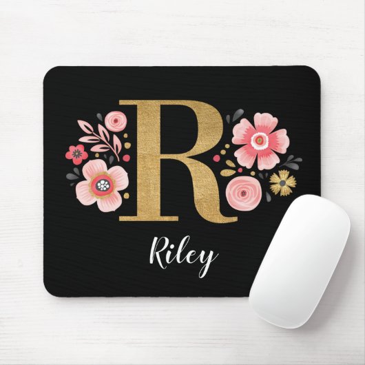 TAPIS DE SOURIS LETTRE INITIALE R (Avec souris)