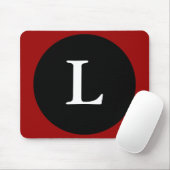 Tapis De Souris Lettre L initiale Roue Noir et Blanc Mousepad (Avec souris)