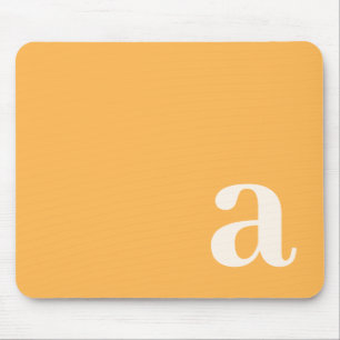 Tapis De Souris Lettre Monogramme Jaune-Orange Minimaliste