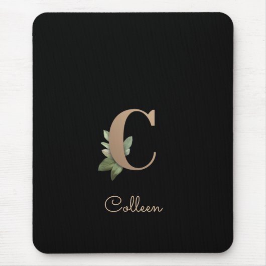 Tapis De Souris LETTRE MONOGRAPHIQUE BOtanique Élégante C (Devant)