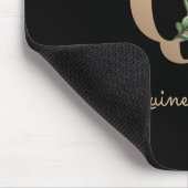 Tapis De Souris LETTRE MONOGRAPHIQUE BOtanique Élégante Q Pad sour (Coin)