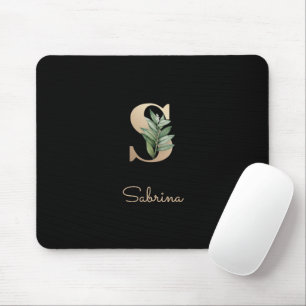 Tapis De Souris LETTRE MONOGRAPHIQUE BOtanique Élégante S