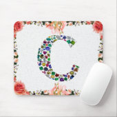 Tapis De Souris LETTRE MONOGRAPHIQUE INITIALE C Tendance (Avec souris)