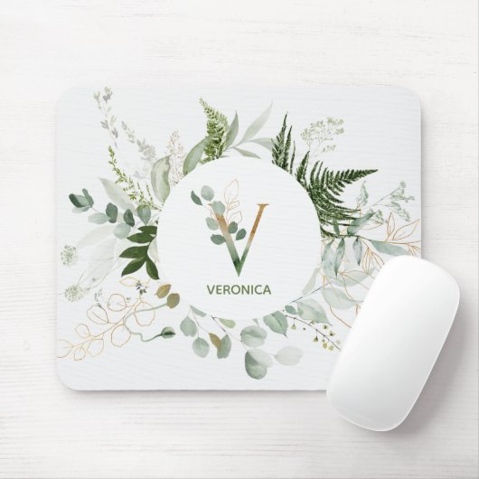 Tapis De Souris LETTRE MONOGRAPHIQUE VERDOYENNE V PÂTE Souris (Avec souris)