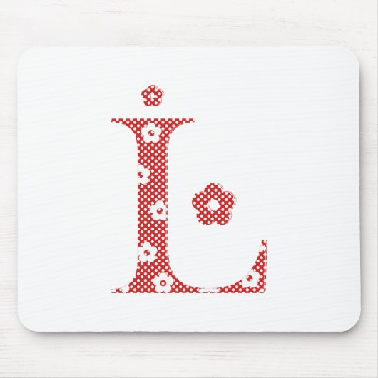 Tapis De Souris LETTRE Motif Fleur L(rouge) (Devant)