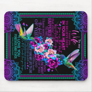 Tapis De Souris Lettre personnalisée à ma femme - Colibri