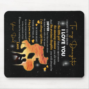 Tapis De Souris Lettre personnalisée à ma fille Amour de papa