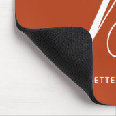 Tapis De Souris Lettre Script Argument Monogrammé B Orange Brûlé (Coin)