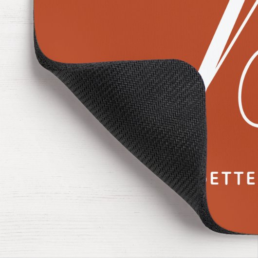 Tapis De Souris Lettre Script Argument Monogrammé B Orange Brûlé (Coin)