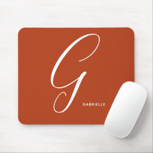 Tapis De Souris Lettre Script Argument Monogrammé G Orange Brûlé