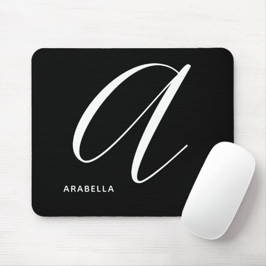 Tapis De Souris Lettre Script Argument Monographique A Noir & Blan (Avec souris)