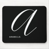 Tapis De Souris Lettre Script Argument Monographique A Noir & Blan (Devant)