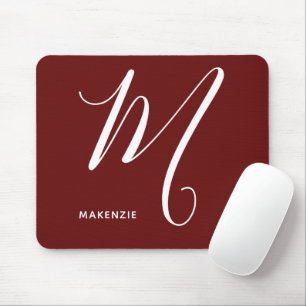 Tapis De Souris Lettre Script M Monogramme M Oumbre Brûlé