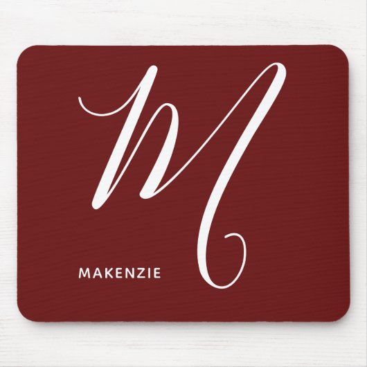 Tapis De Souris Lettre Script M Monogramme M Oumbre Brûlé (Devant)