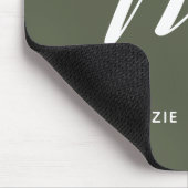 Tapis De Souris Lettre Script monogramme M Chive Green (Coin)