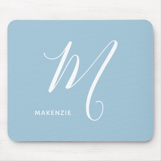 Tapis De Souris Lettre Script monogramme simple M bleu (Devant)