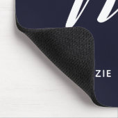 Tapis De Souris Lettre Script monogramme simple M Navy Bleu (Coin)
