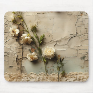Tapis De Souris Lettre vintage d'amour parchemin avec fleurs (3)