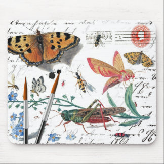 Tapis De Souris Lettre vintage et cachet de la poste d'insecte