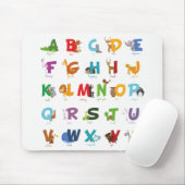 Tapis De Souris Lettres animales mignonnes d'alphabet (Avec souris)