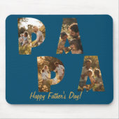 Tapis De Souris Lettres découpées PAPA I Bleu (Devant)