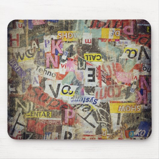 Tapis De Souris Lettres du journal Grunge (Devant)
