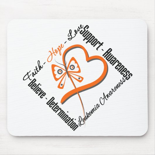 Tapis De Souris Leucémie Faith Hope Love Butterfly (Devant)