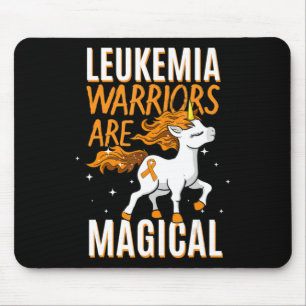 Tapis De Souris Leucémie guerrier Magique Unicorne Orange Ruban He