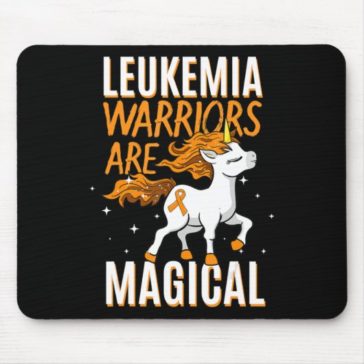 Tapis De Souris Leucémie guerrier Magique Unicorne Orange Ruban He (Devant)