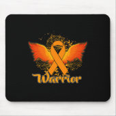 Tapis De Souris Leucémie Sensibilisation Fun Guerrier Orange Ribbo (Devant)