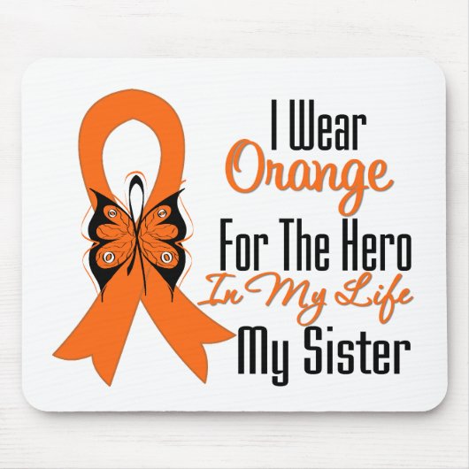 Tapis De Souris Leukemia Orange Ribbon Hero Ma soeur (Devant)