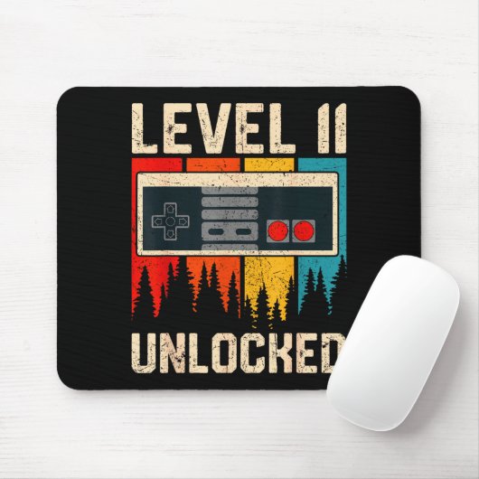 Tapis De Souris Level 11 Unlocked Video Game Controller Birthday M (Avec souris)