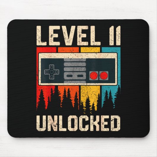 Tapis De Souris Level 11 Unlocked Video Game Controller Birthday M (Devant)