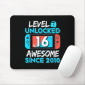 Tapis De Souris Level 16 Unlocked Awesome Since 2010 16th Birthday (Avec souris)