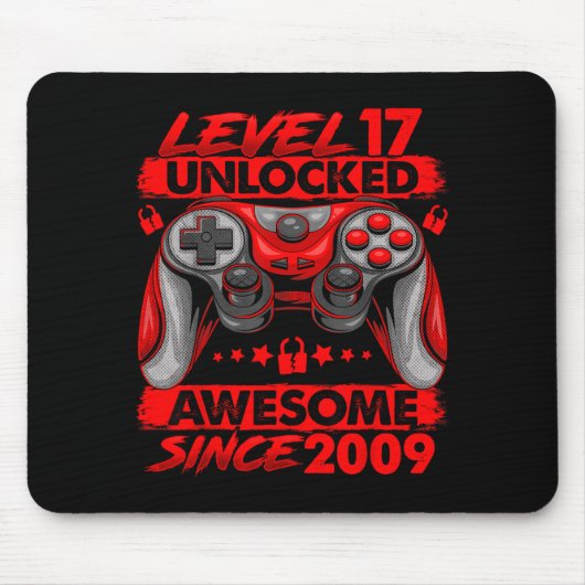 Tapis De Souris Level 17 Unlocked 17 Year Old Boys 17th Birthday B (Devant)