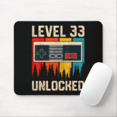 Tapis De Souris Level 33 Unlocked Video Game Controller Birthday M (Avec souris)