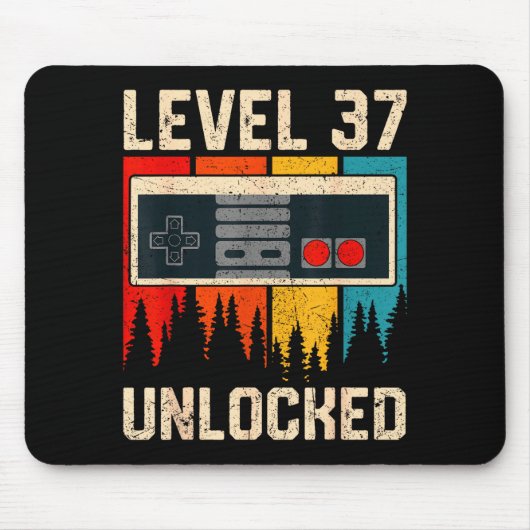 Tapis De Souris Level 37 Unlocked Video Game Controller Birthday M (Devant)