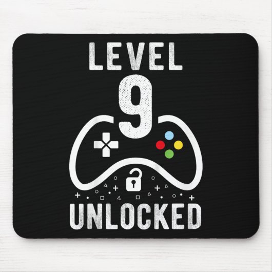 Tapis De Souris Level 9 Unlocked Video Game 9th Birthday Gift  (Devant)