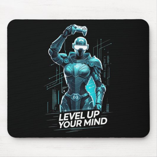 Tapis De Souris Level Up Your Mind Ai Gamer (Devant)