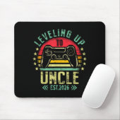 Tapis De Souris Leveling Up To Uncle 2026 Funny Gamer Soon To Be U (Avec souris)