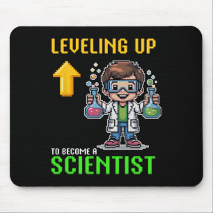 Tapis De Souris Levelup Scientist Ck To School Funny Gamer Boy