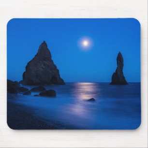 Tapis De Souris Lever de lune Islande, Reynisdrangur