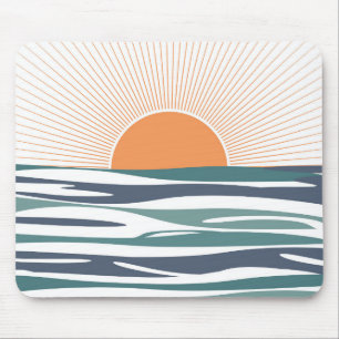 Tapis De Souris Lever de soleil au bord de la mer
