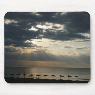 Tapis De Souris Lever de soleil sur la plage en Grèce Paysage mari