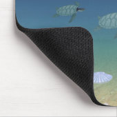 Tapis De Souris Lever de soleil sur l'océan, nager tortues de mer (Coin)